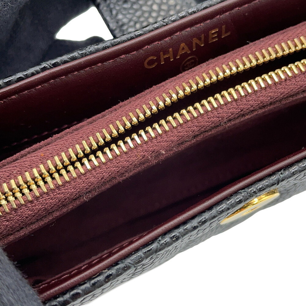 CHANEL Black Caviar Leather Logo Pouch - Picture 6 of 10